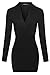 ACEVOG Women's V Neck Long Sleeve Classic Slim Fit Bodycon Midi Dress
