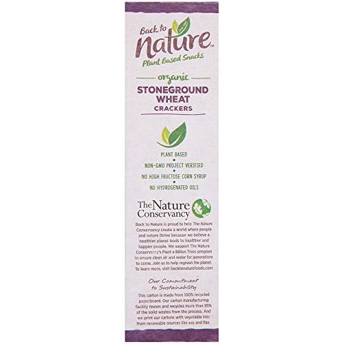 BACK TO NATURE CRACKERS, ORGANIC, STONEGROUND WHEAT, 6 OZ