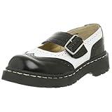 T.U.K. Women’s Brogue Mary Jane Flat,Black/White,8 M