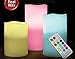 Set of 3 Color Changing Indoor LED Flameless Candle Lights Ivory White- Real Wax, Battery Operated Candles with Remote Control & Timer, Faux Pillar Candles Electric Candles By JIAJIA Spring