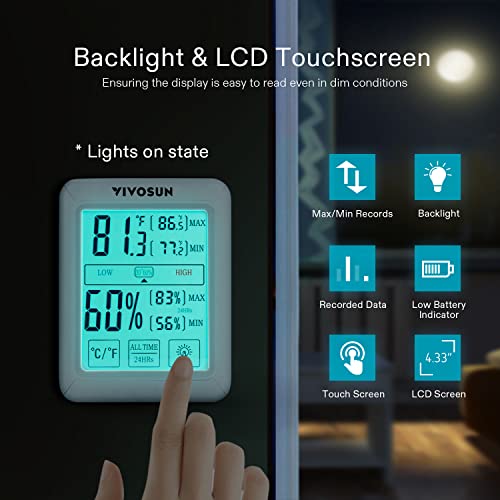 VIVOSUN Digital Thermometer Grow Tent Hygrometer, Indoor Outdoor