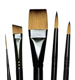 Majestic Royal and Langnickel Short Handle Paint Brush Set, Deluxe Watercolor, 5-Piece