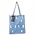 Manka Vesa Women Canvas Bag Denim Tote Shoulder Shopping Bag Handbag Pockets Light blue