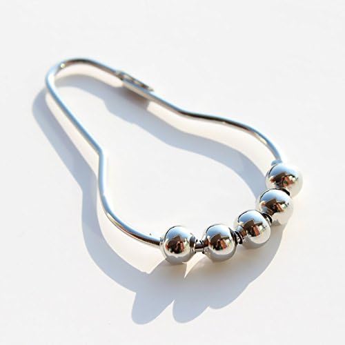Premium Quality Shower Curtain Rings – Stainless Steel &amp; Rust Proof – Polished Chrome Finish for Elegant Look – Roller Ball Design For Easy Glide Use &amp; Installation – Set of 12 Shower Curtain Rings