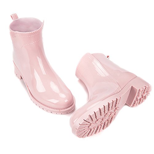 DKSUKOWomen's Short Rain Boots Waterproof Ankle Raining Shoes Anti-Slip Garden Boot Rubber Garden Shoes for Ladies Outdoor Work Shoes