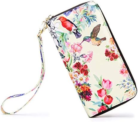 Women's Wallet RFID Blocking Zip Around Clutch Wristlet Clutch Wallet for Women