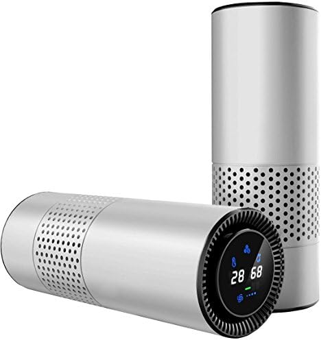 HEPA Filter Air Purifier for Allergy Sufferers With Gesture Sensing Control,Perfect for Car Desktop Office Home(Silver)