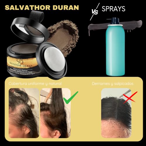 Salvathor Duran Root Retouch Powder – Covers Gray and Roots Retouch Women and Men – Waterproof Hair Concealer and Hair Make-up to Cover Roots, – 4 g (Black)