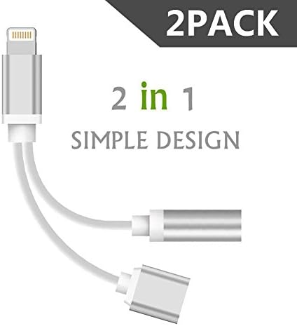 Iphone 7 / 7 plus Adapter,JANYONE 2 in 1 Lightning Adapter and Charger, Lightning to 3.5mm Aux Headphone Jack Audio Adapter for iPhone 7 / 7 plus. (2pack)