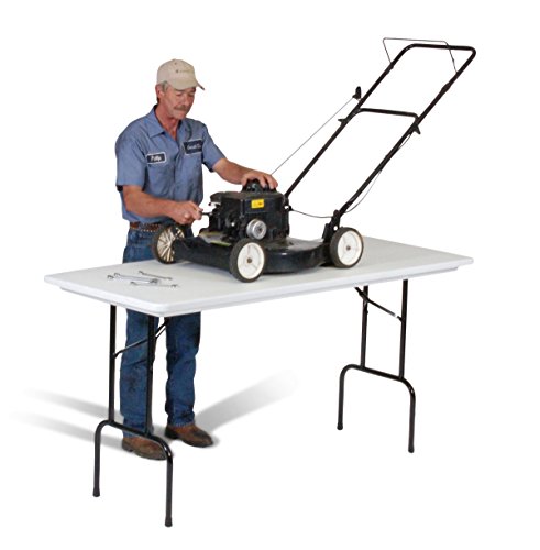 Correll RS3072 R series, 36" Standing Height Blow Molded Plastic Commercial Duty Folding Table, Rectangular, 30" x 72" , Gray Granite