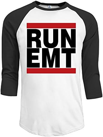 Run EMT Emergency Medical Technician Men's Raglan 3/4 Sleeve T-shirt Small