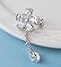 S925 Sterling Silver Non Piercing Ear Clip Earrings CZ Flower Dangle Cuff Earrings(1Paris)