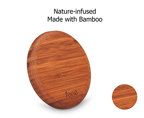 WoodPuck: Bamboo Edition Qi Wireless Charging Pad compatible with Samsung Galaxy S8, S8+, S7, Edge, S6, LG G6, iPhone X, 8, 8+, 7, 7+, SE, 6S with iQi Mobile,Google Pixel with UniQi(Espresso)