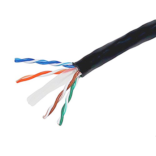 Five Star 1000 ft Cat6 CMR UTP ETL Listed 23AWG 4 Pairs Solid Copper Internet Network Ethernet cable PVC Black