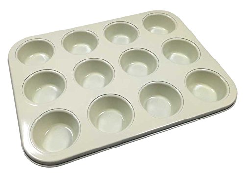 Wonderchef Carbon Steel Muffin Mould, 1.5 Litres/35cm, White/Maroon