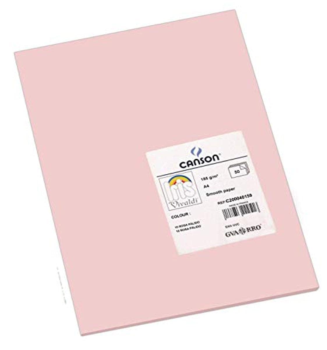 Canson Iris Vivaldi A4 185 GSM Smooth Colour Paper - Rose Petal (Pack of 50 Sheets)