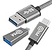 USB C Cable 6ft Braided Fast Charger (+ USB C Adapter) SuperSpeed Type C to USB 3.0 (A to C) USB-IF Extra Long Cord for Nintendo Switch, Samsung Note 8, Galaxy S8, MacBook, Google Pixel 2 - Space Gray