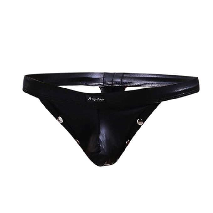 Herren String-Tangas Leder Sexy Dessous Unterwäsche Strecken Atmungsaktiv Slips Schnell trocknend Bikini Ausbuchtung Beutel U