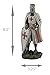 Zeckos Resin Statues Templar Knight Medieval Crusader Standing W/Shield Grasping Sword Statue 3.25 X 8.5 X 2.5 Inches White One Size