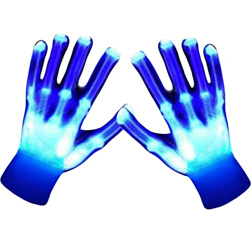 COLEDRE LED Gloves Blue Girls Boys Toys Age 8-12 Years Old Light Up Gloves for Kids Teens and Adults Cool Fun Toys Gifts for Halloween Christmas Valentines Easter Birthday Parties (Medium)