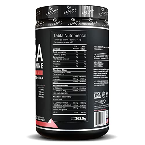 SASCHA FITNESS BCAA 411 + Glutamine,HMB,LCarnitine,HICA Powerful