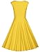 MUXXN Women's 1950s Vintage Retro Capshoulder Party Swing Dress (L, Yellow)