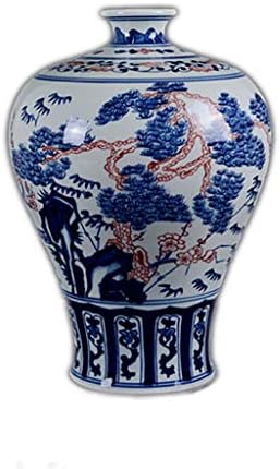 JCOCO Ceramic Vase Hand-painted Blue And White Enamel Antique Porcelain Ornaments Ornaments (color : 1)