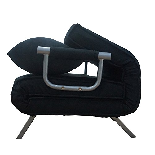 LEADZM Folding Sofa Bed Sleeper Couch Arm Chair for Single Person, with Dust Cover, for Dual Purpose, Black
