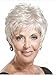 SmartFactory Silver White Short Human Hair Wig Europe Style for Grandma
