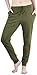 ToBeInStyle Women's Solid Print French Terry Jogger Pants (Large, Olive)