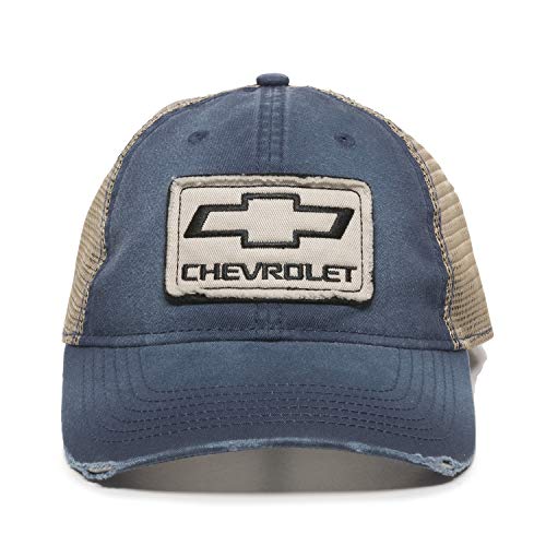 Chevrolet Vintage Frayed Navy/Khaki Mesh Cap