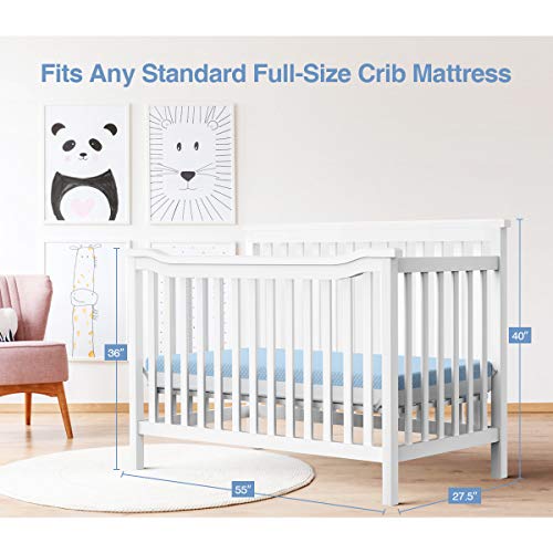 Dourxi 3in1 Convertible Crib, Toddler Bed with 3 Adjustable Mattress