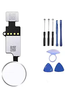 Compatible with iPhone 7/7 Plus iPhone 8/iPhone 8 Plus, Home Button Main Key Flex Cable Replacement Touch ID Replacement with Repair Tools Version 4 Compatible with Apple iPhone(Gold)