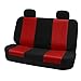 FH GROUP FH-FB102R012 Classic Solid Bench Car Seat Cover Red / Black- Fit Most Car, Truck, Suv, or Van
