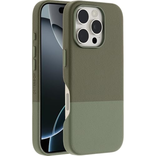 OtterBox Leather Alternative Slim MagSafe Hülle für iPhone 16 Pro, stoßfest, sturzsicher, dünne Schutzhülle, 3X getestet nach Militärstandard, Mojave Moss