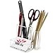 Sooyee Acrylic Desk Supplies Organizer Holder, 3 Compartments Office Desktop Caddy, Multi-function Pen Pencil Cup Phone Remote Control Stationery Storage Box for Home, School, Classroom, Clear