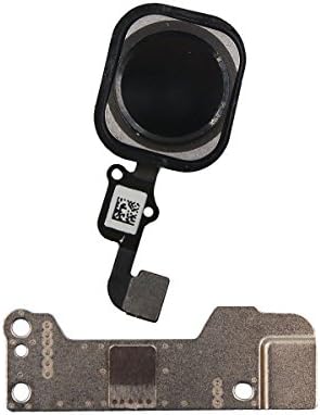 iPhone 6S/6S Plus Home Button Replacement Touch ID Sensor Key Flex Cable Assembly With Rubber Ring Gasket And Metal Bracket (Black)