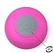 Leegoal Waterproof Wireless Bluetooth Mini Speaker with Suction Cup for Bathroom (Pink)(As shown)