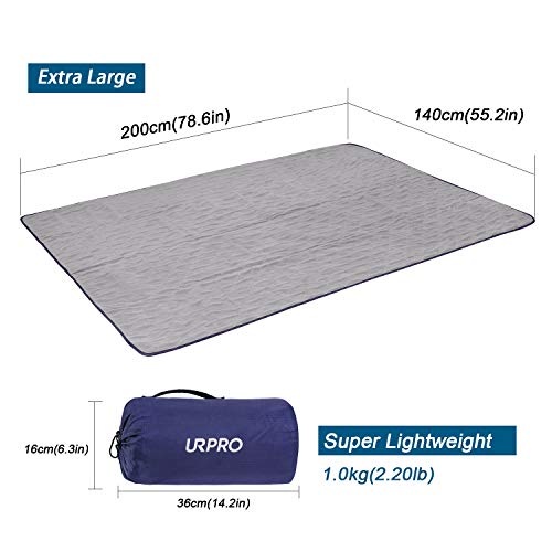 URPRO Waterproof Warm Fleece Outdoor Blanket Extra Large Lightweight Portable with Carry Bag for Stadium, Picnic, Camping, Beach, Dogs, Sofa Blue