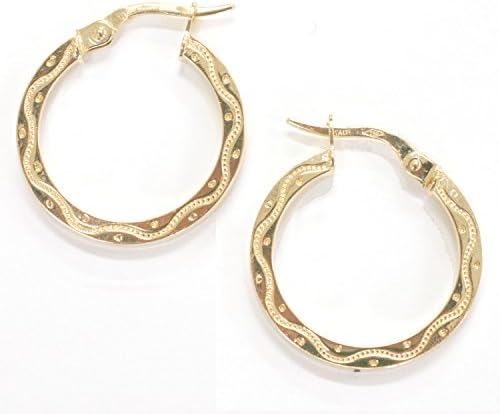 ORO ETERNO イタリア製 K18 ピアス イエローゴールド 18k フープピアス [AEA2743]イタリアンジュエリー