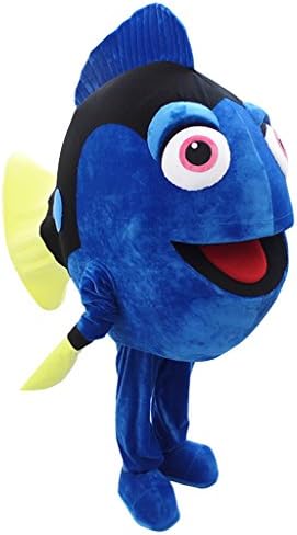 Cosplayitem Cartoon Blue Fish Mascot Costume Set for Adult Kid Dress Up Play and Party
