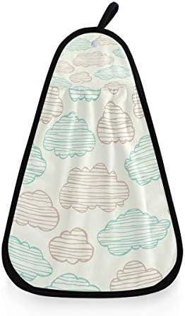 ループ付きタオル お手拭きタオル 曇り 雲柄 線柄 子供絵 背景 ...