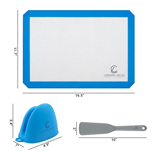 Silicone Baking Mat Set of 2 2 Half Sheets + 1 Adjustable Silicone