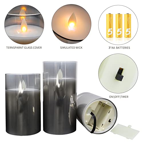 Flameless Candles, Flickering Moving Flameless LED Candles Set of 3
