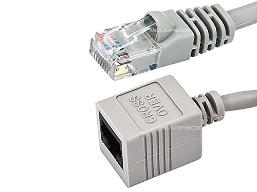 Monoprice 8-Inch 24AWG Cat5e 350MHz UTP Copper Ethernet Network Extension Cable, Gray (105088)