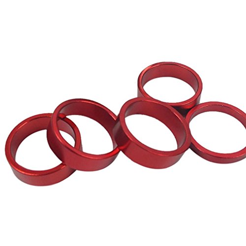 Lywey Color Aluminum Alloy Mountain Bicycle Head Tube Washer Bike Headset Stem Spacer Gasket Decoration (Red)