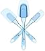 Silicone Spatula Set, ELV 3-piece Blue Scraper Set Silicone Spatulas Heat Resistant, Non-Stick, Crystal-like Plastic Handles with Different Shapes Mixing Spatula For Icing, Basting, Scraping