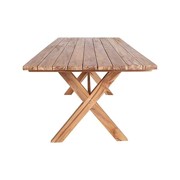 Muline Teak Gartentisch 90x200 Teakholz massiv Tisch Garten Beistelltisch Holz – Bild 4
