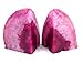 Crystal Allies Gallery: Pair of Small 1lb - 3lbs Polished Agate Geode Halves Bookends w/ Authentic Crystal Allies Stone Card (Pink)