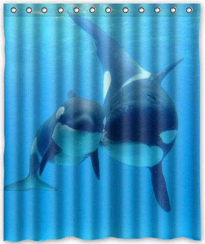 Hot Design Killer Whale Orca Shower Curtain 60 W X 72 H